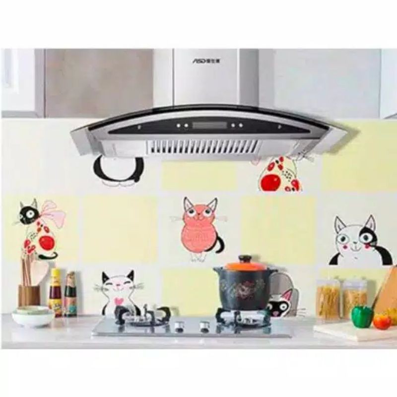 Stiker Dinding Motif Wallpaper Dapur Anti Minyak Kitchen Sheet Import Murah