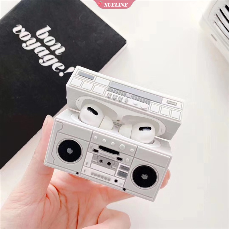 Casing Soft Case Silikon Bentuk Radio Retro Untuk AirPods 1 / 2 pro