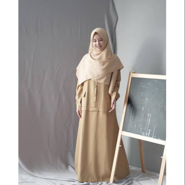 HIJABALILA  GAMIS PNS KHAKI PROFESI PNS KHAKI by Hijab Alila