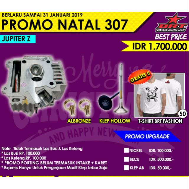 Paket Head Albronze BRT + Klep Hollow Jupiter Z