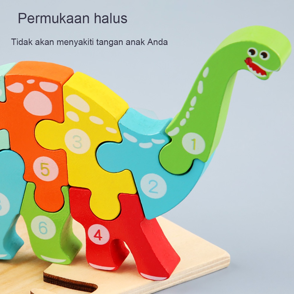 HIPPO LAND Mainan Puzzle Kayu Anak 3D Jigsaw puzzle Lucu 274