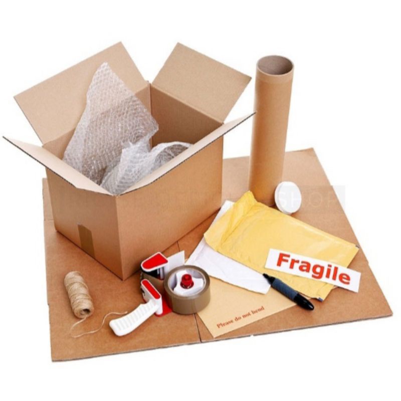 

extra packing bubble wrap kardus box stiker fragile
