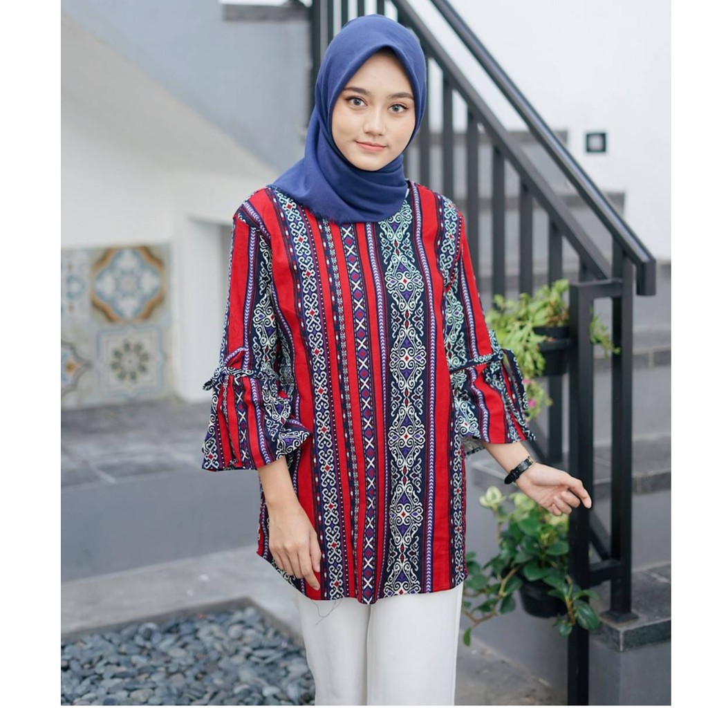 atasan tenun etnik NEYSHA ETNIKA bahan tenun baju bigsize atasan batik baju tribal baju tenun jumbo