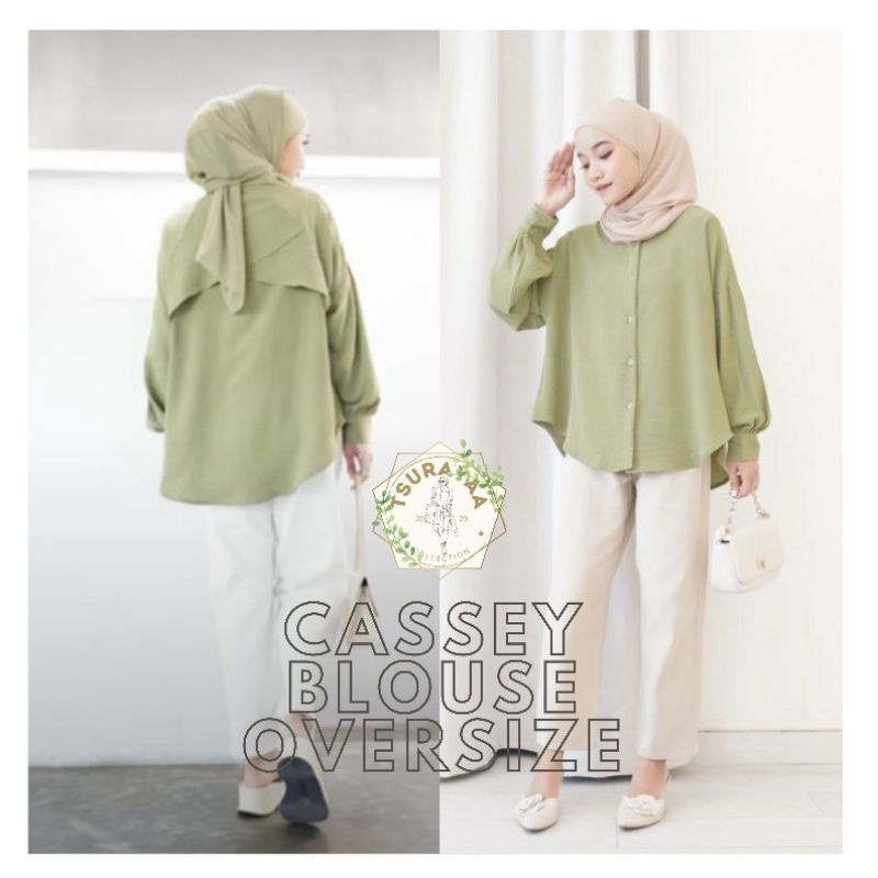 Cassey Kemeja Blouse Wanita Oversize Crinkle Airflow LD 120