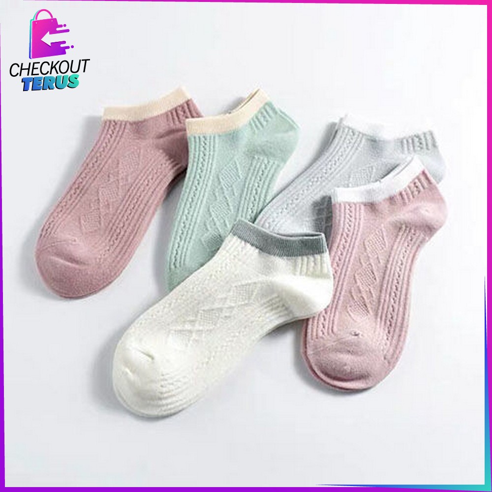 CT P281 Kaus Kaki Pendek Motif Semata Kaki Import Murah Polos Kaos Kaki Pendek Bahan Rajut Pattern Kaos Kaki Semata Kaki