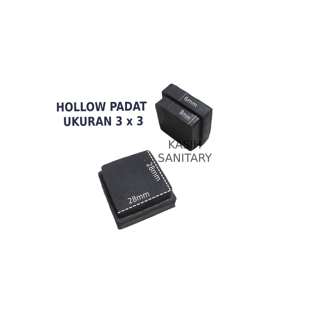 Karet hollow full padat 3x3 karet alas penutup kaki besi meja dan kursi karet holo kaki kursi meja