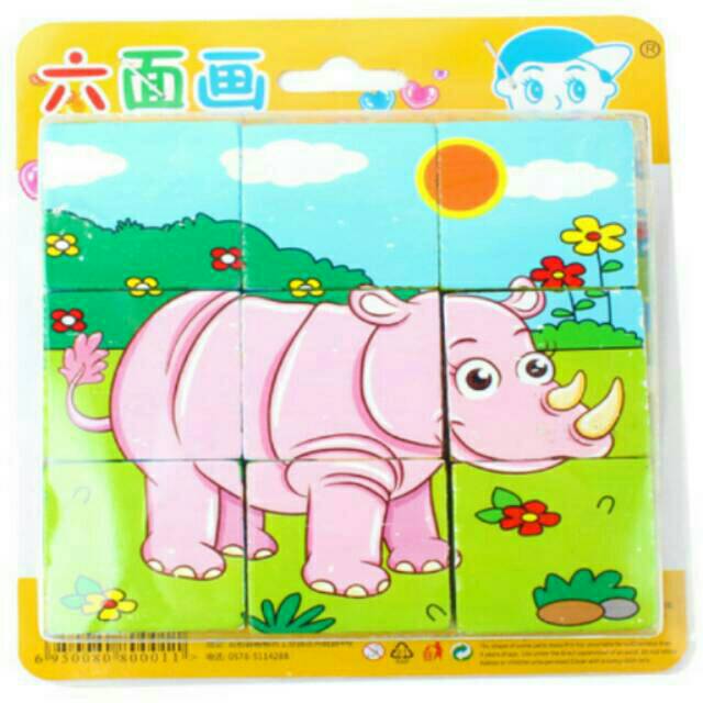 Puzzle Dadu 3x3 6 Sisi Animal Seri 3 [KidMart]