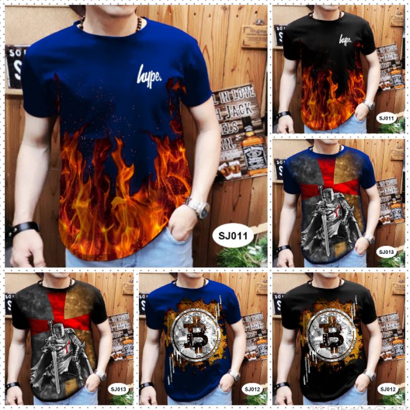 Kaos cowok kaos pria baju cowok baju pria distro keren terbaru gambar FP Api,Prajurit,"B"