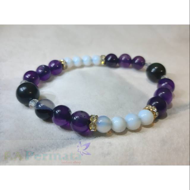 GELANG WANITA BATU MATA DEWA DURIBULAN KECUBUNG ASLI