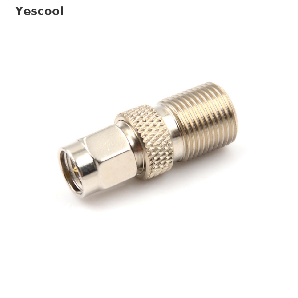 Yescool Adapter Konektor Kabel Coaxial Tipe F Female Ke SMA Male Warna Silver