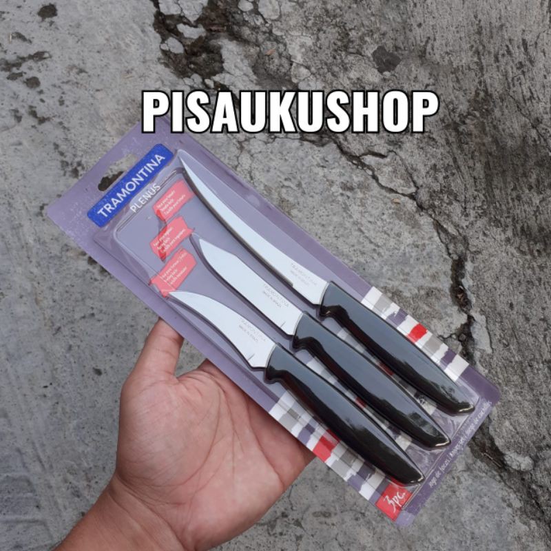 Pisau okulasi PISAU SET TRAMONTINA PLENUS ISI 3 ORIGINAL KNIFE SET 23498/012