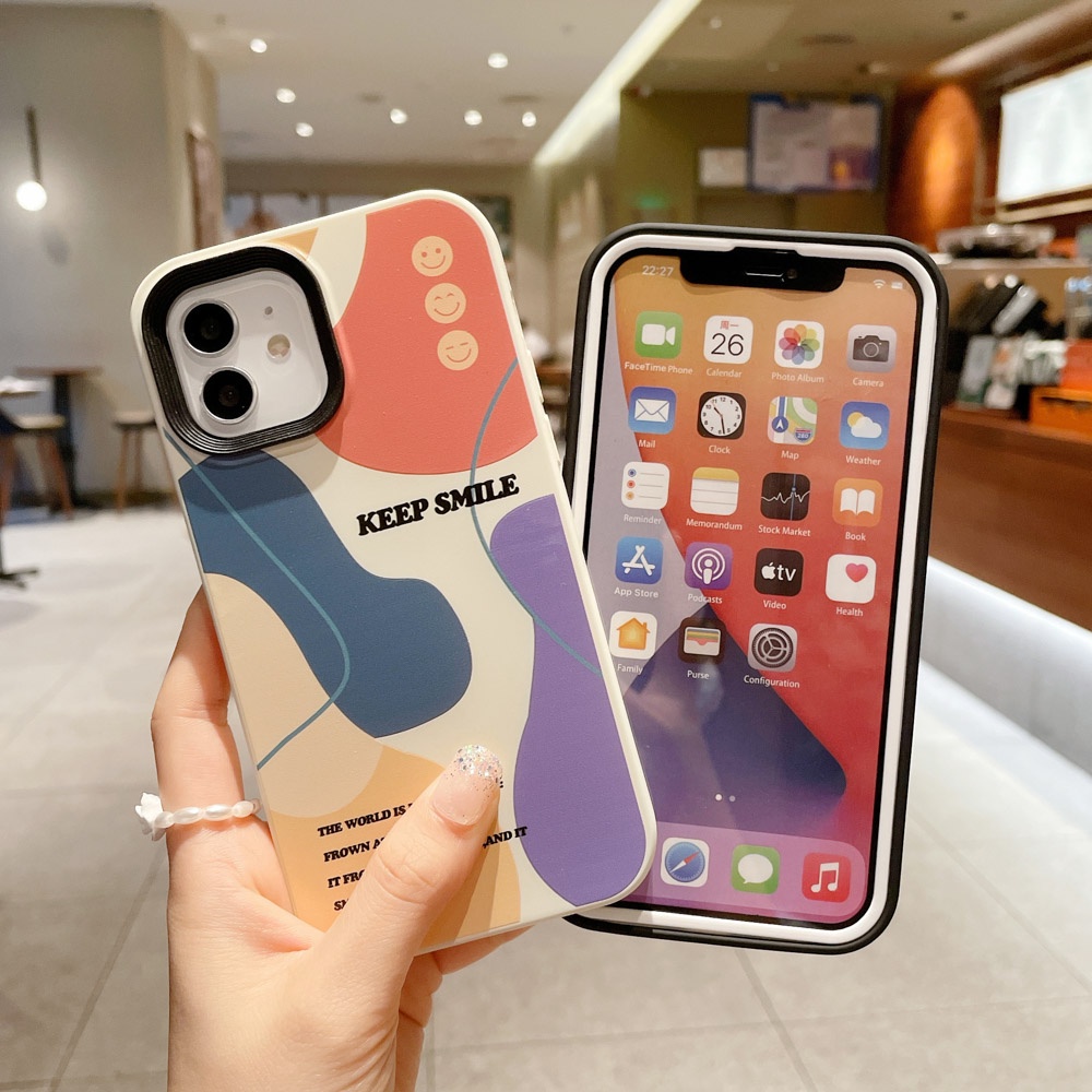 Case Desain Lukisan Abstrak Untuk iPhone 11 12 13 Pro Max X XS Max XR 6 7 8 Plus SE 2020 2022