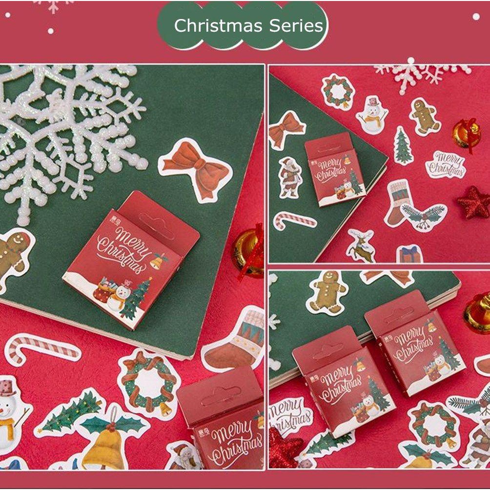 R-bunga Stiker Natal DIY Perekat Diri Scrapbooking Alat Tulis Jurnal Diary Hias