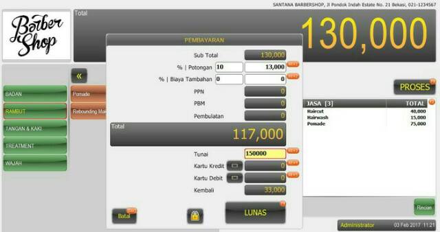 Software kasir admin barbershop full terlaris