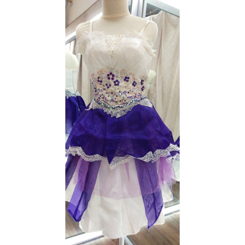 gaun pesta preloved bagus / gaun pesta second murah / gaun pesta ungu 002