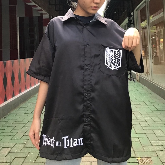 Kemeja Titans Final War Black Anime Manga SNK Attack On Titan Premium Unisex