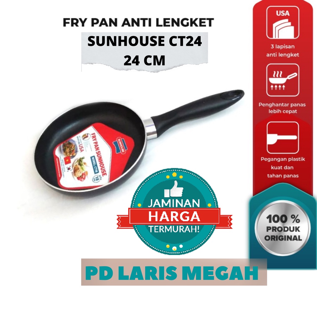Wajan Penggorengan Anti Lengket, Frypan Sunhouse Ct24