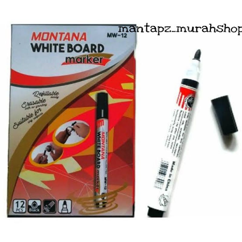 

Spidol Montana White Board MW-12 Hitam (/PCS)