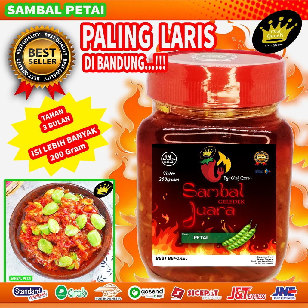 

TERMURAH Sambal Petai Sambel pedas Pete Petey Cabe Cabai bawang extra hot ulek MakananSiapSaji 200ML