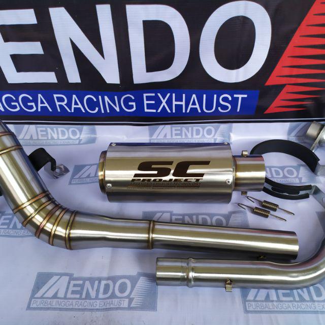 Knalpot Racing SC Project Vixion/R15/Xabre/Byson/Cb150r/Cbr150/Verza/Megapro/Sonic/Cs1/Satria Fu Dll-Silver