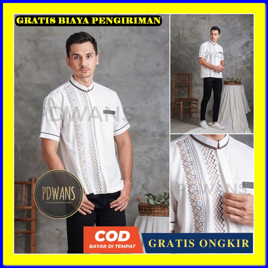 Baju Koko Dl Busana Muslim Kameja Lengan Pendek Dl Busana Muslim Baju Koko Lengan Pendek Bordir Keme