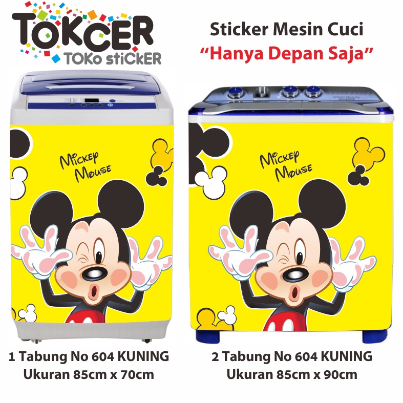 Stiker Mesin Cuci 1 atau 2 Tabung Motif Miki Mouse