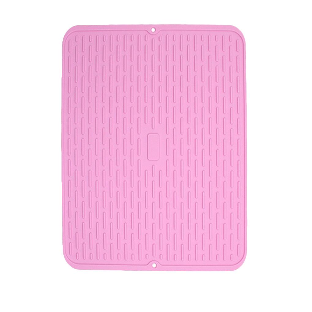 Silicone Draining Mat Meja Botol Piring Besar Tebal Alas Pengering Piring Wastafel Dapur Counter Laundry Room Aksesoris