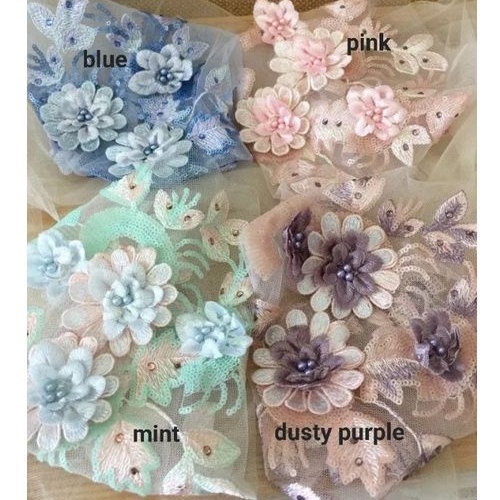 Lace bordir bunga 3d, wedding lace