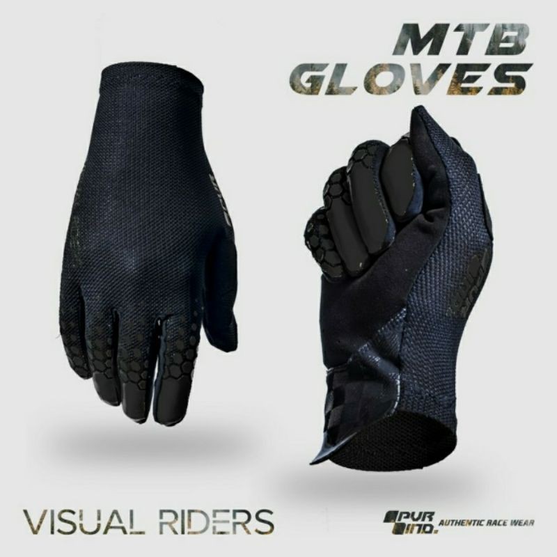 Sarung Tangan Sepeda Full Finger PVR 05 HITAM - Sarung Tangan Roadbike MTB