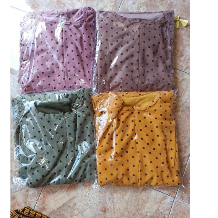 【GROSIR】 GAMIS POLKADOT  CERUTY BABYDOLL NYLE DRESS DUA UKURAN JUMBO DAN STANDAR/COD/SERAGAM