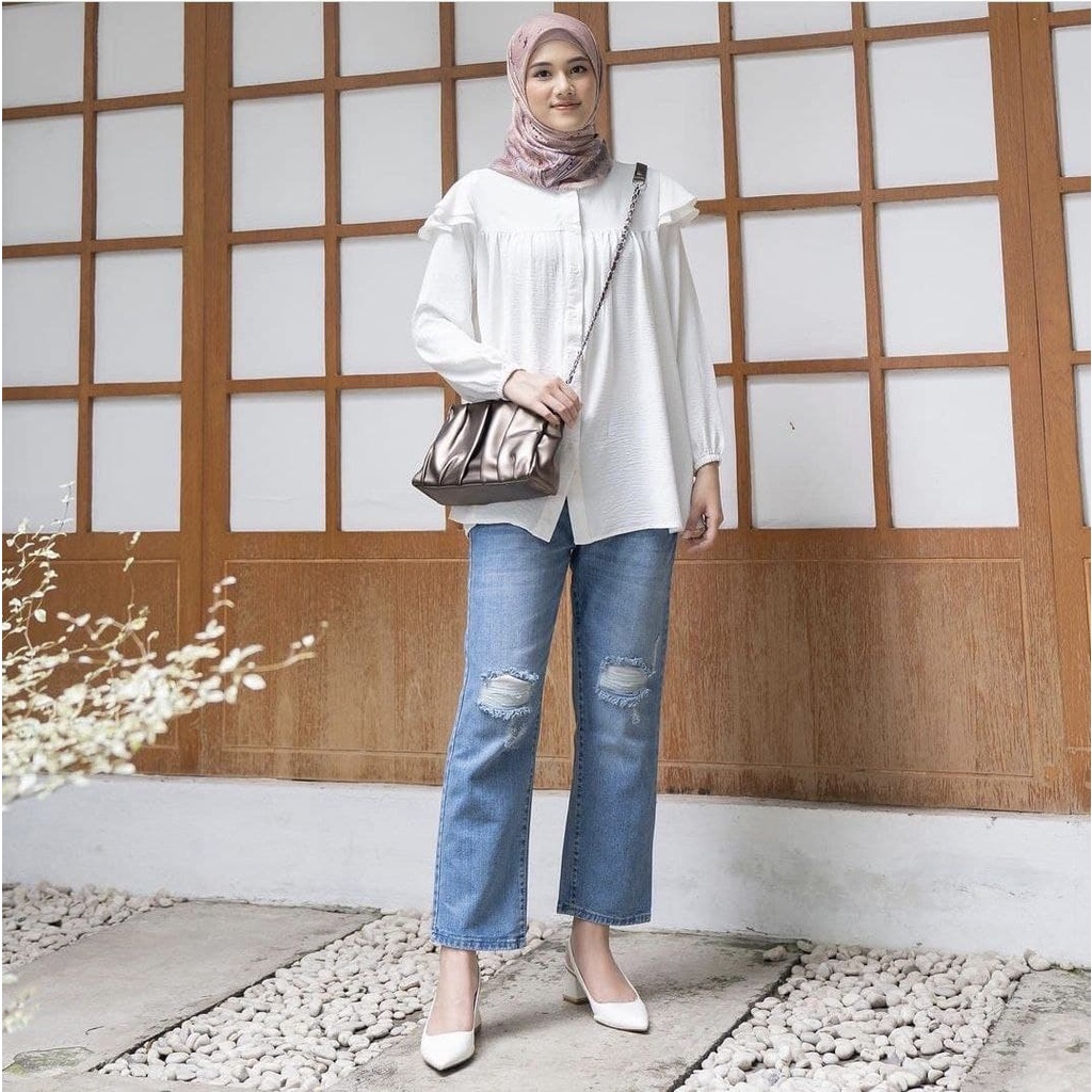 JOVANKA TOP Bluse wanita lengan panjang masakini / favorite women's clothes / Atasan wanita masakini / pakaian wanita masakini / bluse wanita lengan panjang kekinian / pakaian wanita model bluse lengan panjang / bluse wanita lengan panjang tiga warna pili