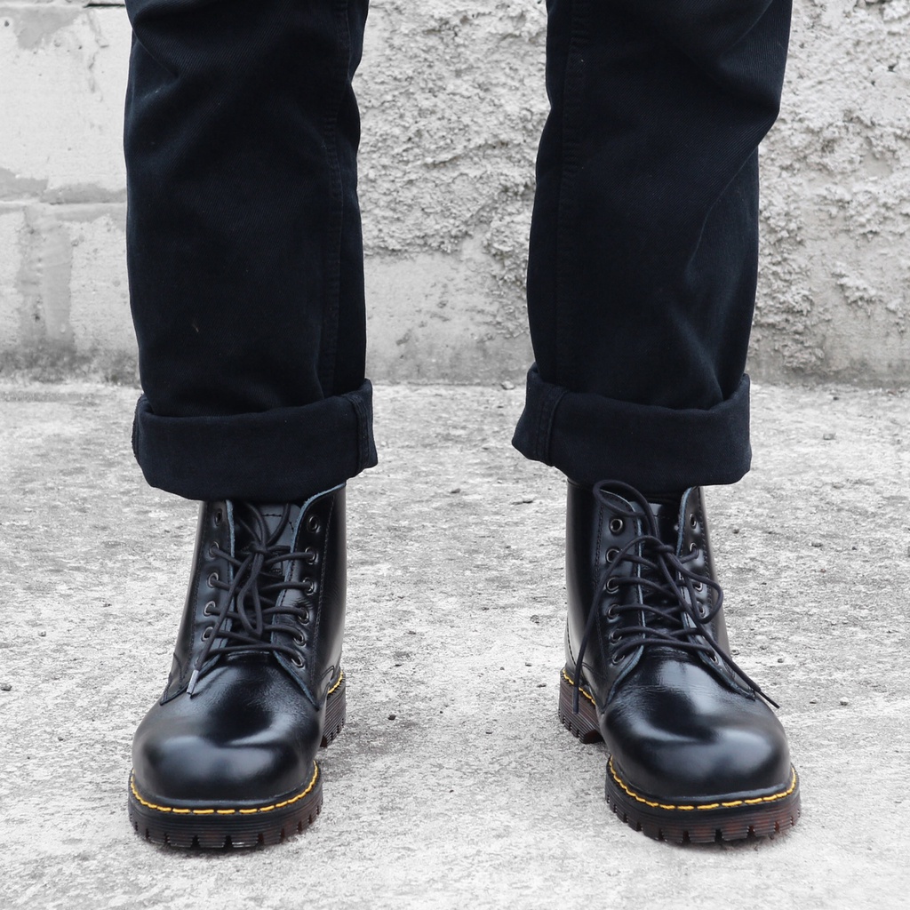 Aloof DENBORA - Sepatu Boots Docmart Pria Kulit Asli