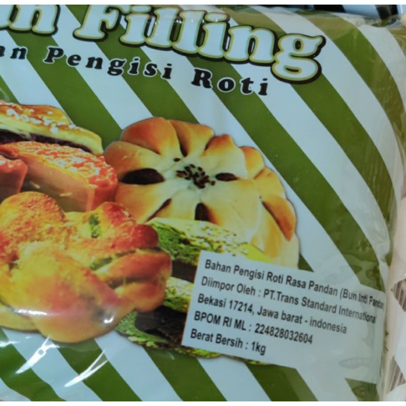 Isian Roti / Bun Filling TRANS rasa Pandan kemasan 1kg READY