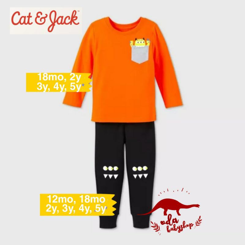 Kaos Anak Laki-laki dan Celana Jogger Anak Cat n Jack Original - Monsters