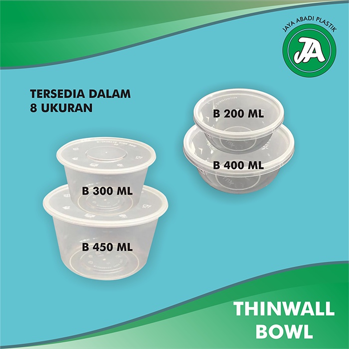 Mangkok Plastik 750 ml - Mangkok Plastik Bulat Take Away - Bowl 750 ml + Tutup isi 25 Pcs - Thinwall