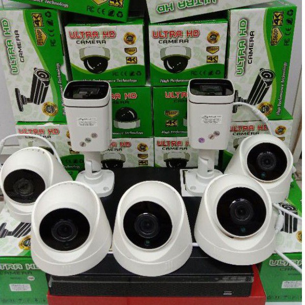 PAKET CCTV 8 CHANNEL HYBRID H.2560P LENS 8MP 4K ULTRA HD 7 KAMERA KOMPLIT TINGGAL PASANG