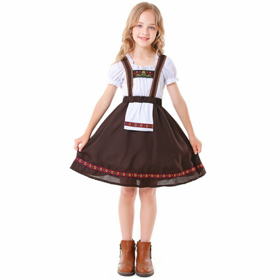 GERMANY bavarian costume haloween kostum anak negara jerman Girl brown