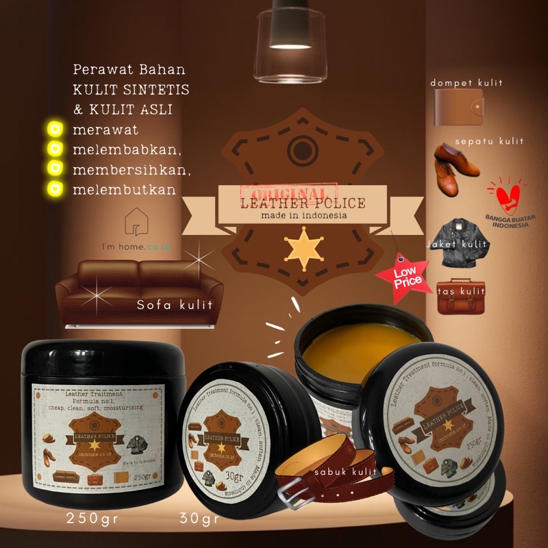 Natural Leather Balm imhome Balsam perawatan kulit sintetis & kulit asli sofa semir sepatu tas dompe