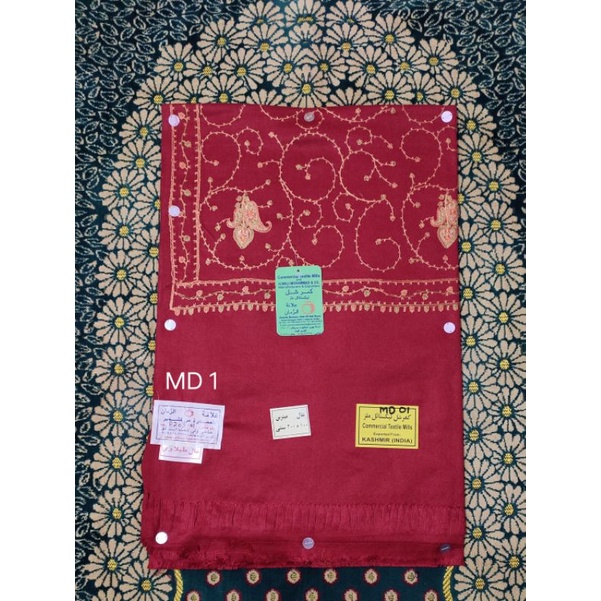 SORBAN Kashmiri Sulam dan printing motif original KUNING KUNYIT-Kode S