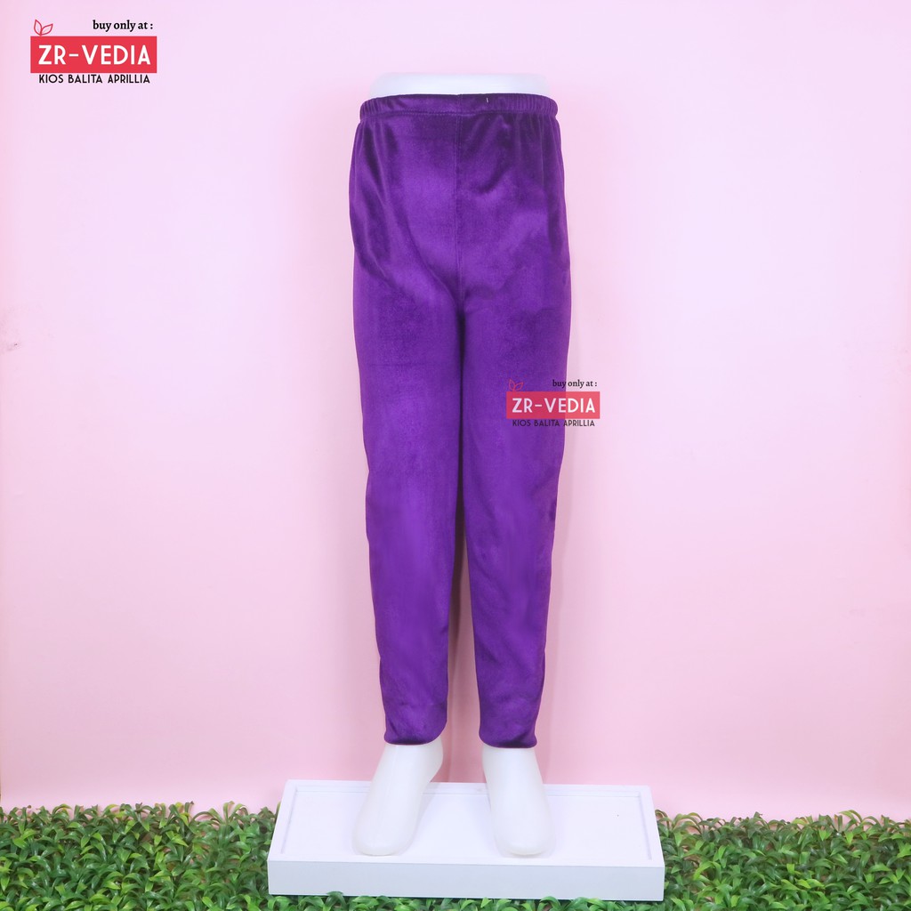 Legging Cleo 10-12 Tahun / Celana Leging Pants Anak Cewek Polos Perempuan Bludru Panjang Import