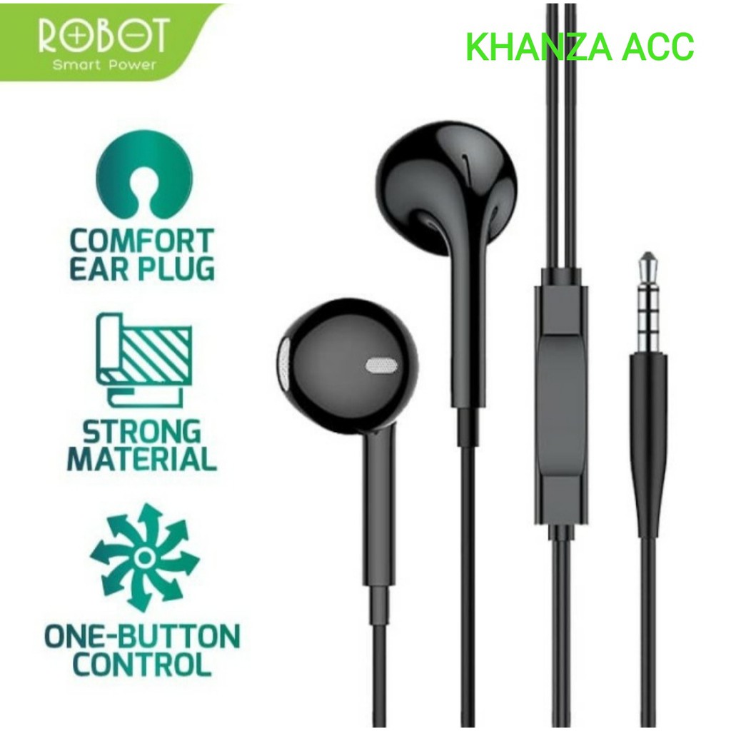 KHANZAACC Robot RE10 Earphone Semi In-Ear Clear &amp; Comfortable Wired Headset