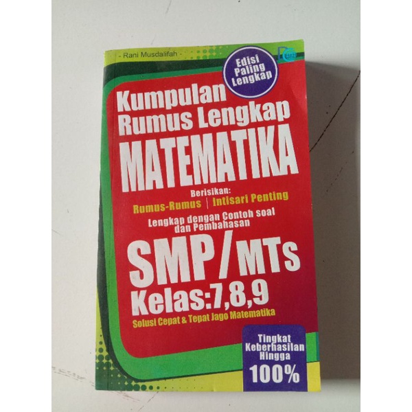 Jual Buku Bimbel - Kumpulan Rumus Lengkap Matematika SMP/MTs Kelas 7, 8 ...