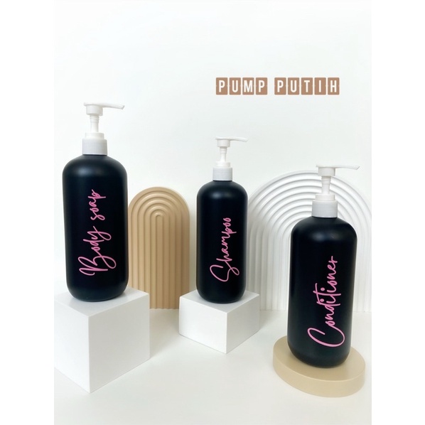 botol hitam 500ml n24 pink edition.  aesthetic bottle minimalist refill organizer tempat sabun cair pump estetik