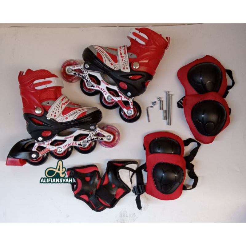 SEPATU RODA INLINE SKATE SET DEKER PELINDUNG BISA MODEL BAJAJ