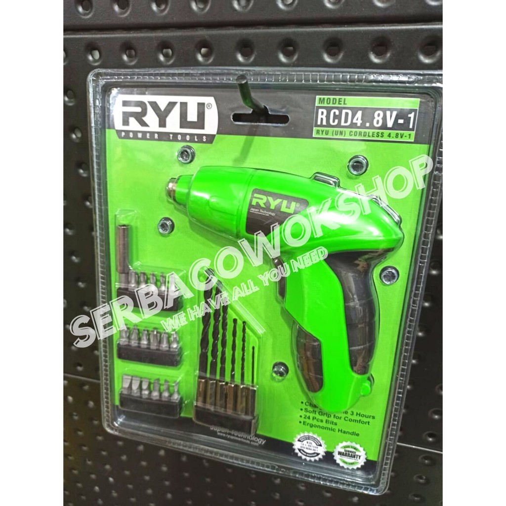 RYU Mesin Bor Obeng Baterai 4.8 V-1 Cordless Screwdriver Bor Charge Khusus Area Jawa dan Sekitarnya