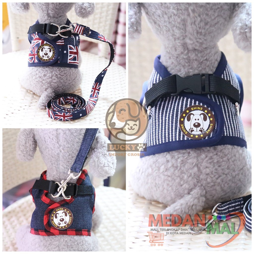 Tali Tuntun Anjing Baju Harness Anjing Kucing