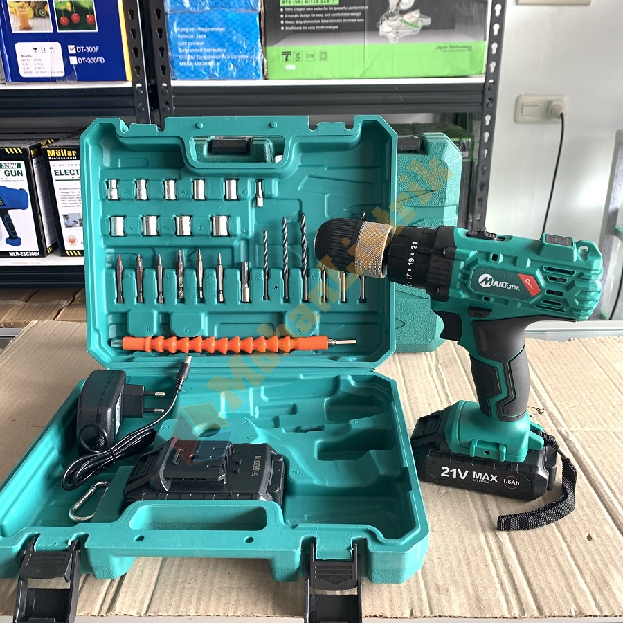 Mesin Bor Baterai Cordless Drill Mailtank 21V 13MM Bor Tangan Baterai 21V