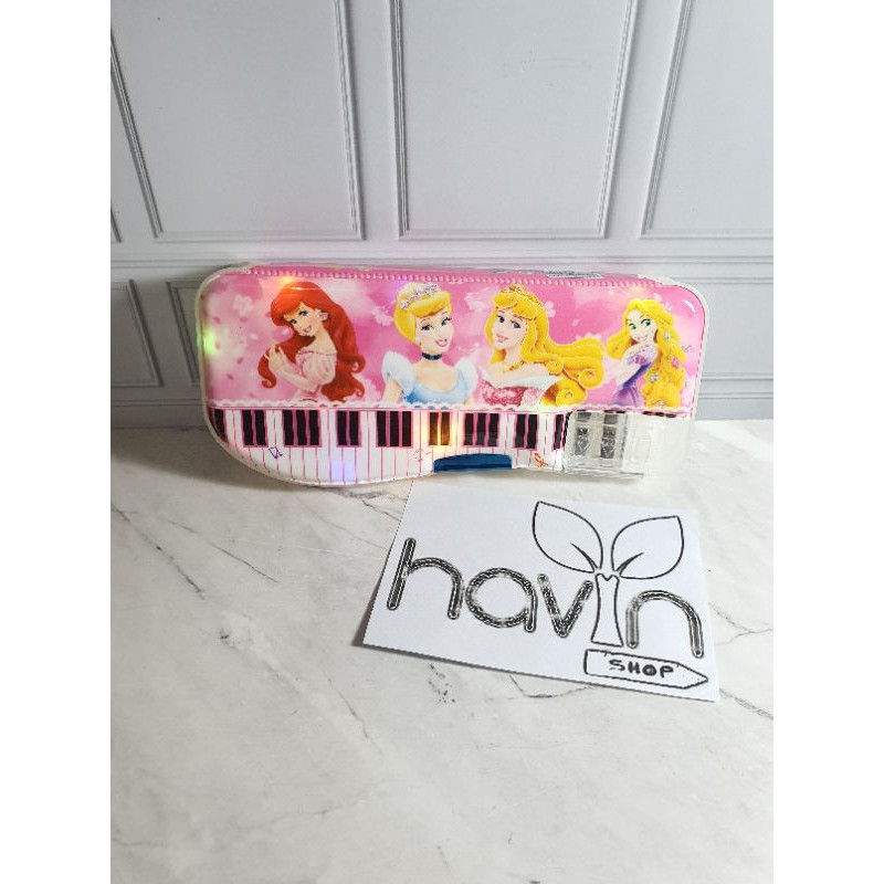 kotak pensil model piano bisa nyala lampu/pencil case LED/tempat pensil PIANO LED-PRINCESS