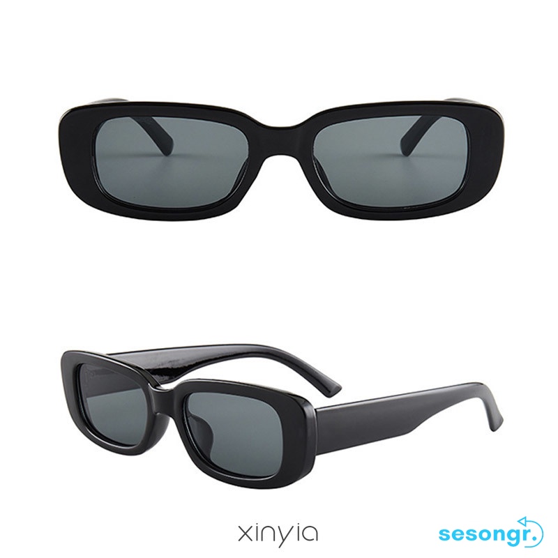 Kacamata Hitam Square Frame Cewek Murah Vintage INS Fashion Kaca Mata Hitam Retro Gaya Sunglasses Women -SG