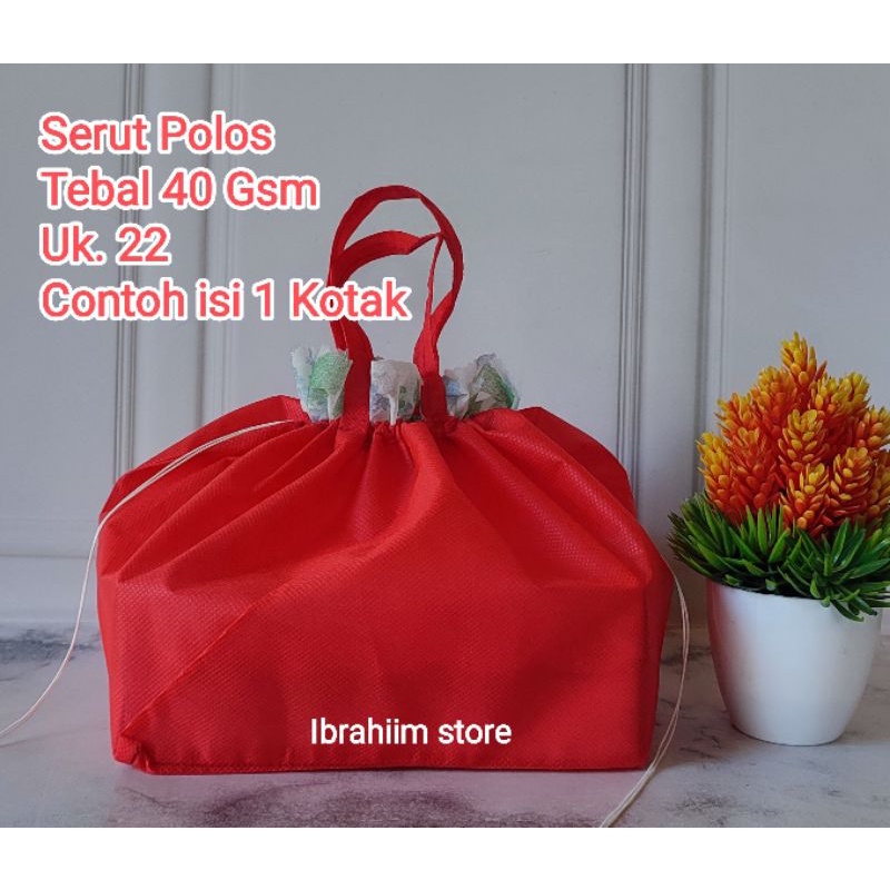 (ISI 12 PCS) TERMURAH TERLARIS TAS HAJATAN SERUT POLOS UKURAN  22x22 TAS HAJATAN MURAH TAS BERKAT SPUNBOND POLOS MURAH